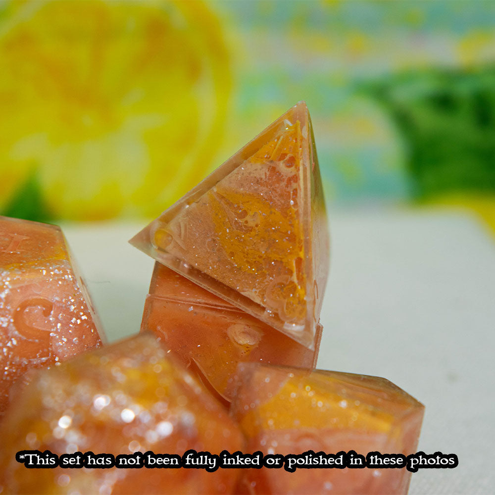 Candy Corn Shell Sharp-Edge Dice Set